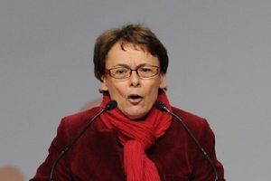 Martine Billard, Secrétaire nationale à l'écologie, à Strasbourg le 10 mars
