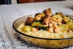 Courgettes au curry et pois chiches