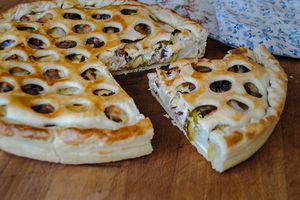 Quiche choux-fleurs, poireaux, lardons