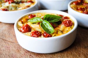 Clafoutis aux tomates cerises et tomme de brebis