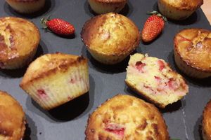 Muffins aux fraises et chocolat blanc au thermomix