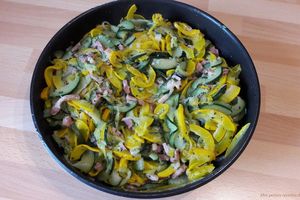 Duo de courgettes persillées aux lardons