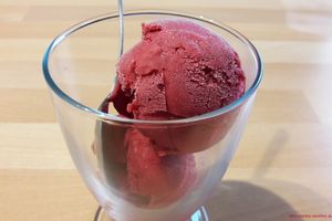 Sorbet minute à la framboise sans sorbetière