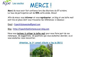 Notre message de remerciement