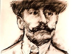 Pierre Loti, Jules Massenet, Marcel Proust, Emile Zola: portraits au fusain réalisé par Fang