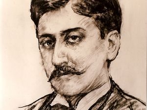 Pierre Loti, Jules Massenet, Marcel Proust, Emile Zola: portraits au fusain réalisé par Fang