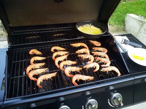 Crevettes grillées au barbecue