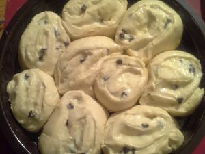 Chinois à la crème patissière et pepites chocolats (thermomix)