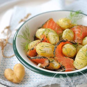 Salade de Ratte du Touquet et saumon gravlax