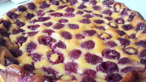 Clafoutis aux framboises, ultra facile