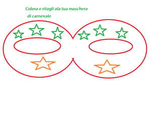 Maschera di Carnevale da scaricare e colorare - disegno per bambini