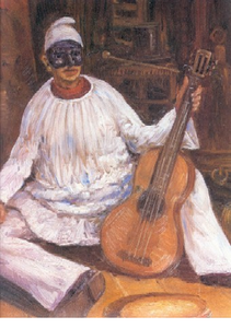Carnevale disegni da colorare per bambini Pulcinella e Arlecchino