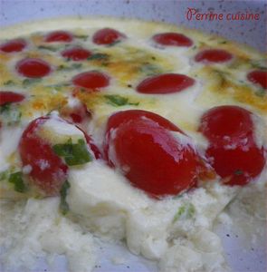 Flan aux tomates cerise et au Beaufort