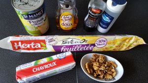 Tartelettes poire, chèvre, miel et noix