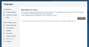 Deux jours que j'ai lancé une exportation au format XML