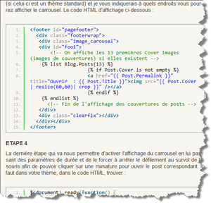 Nouveau, les exemples de codes plus lisibles
