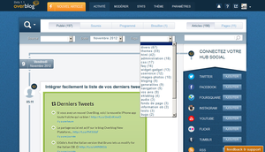 La nouvelle interface d'admin d'Admin d'Overblog. C'est ++
