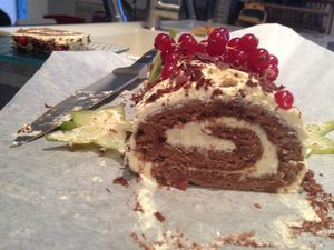 Bûche aux fruits exotiques
