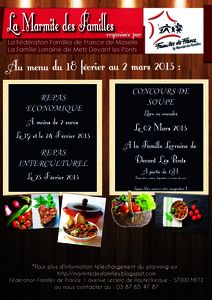 Metz : La Marmite des Familles 2013 du 8 février au 2 mars