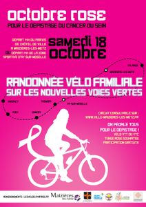 Maizières-lès-Metz Octobre sera rose Randonnée vélo familiale le 18 octobre