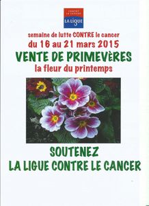 Semaine nationale de lutte contre le cancer du 16 au 22 mars 2015