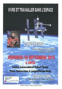 Longeville-Lès-Metz : Centre Spatial européen d’un soir le vendredi 18 septembre 2015