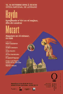Nancy Opéra national de Lorraine Haydn et Mozart les jeudi 13 et vendredi 14 octobre 2016