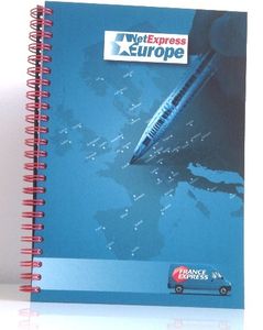 Cahier personnalisé pour Net Express Europe... on the road