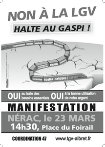Non à la LGV : réunion publique le 18 mars à Montauban