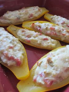 Courgettes jaunes farcies
