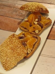 Sandwich sucré aux clémentines et chocolat