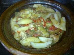 tajine poulet au citron confit et poivrons