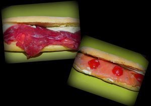 panini au saumon fumé/tartare et panini pancetta/chèvre