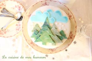 Un gâteau d'hiver : Décor en pâte à sucre