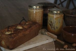 Le dessert de Béorn : Cake aux poires pochées au cidre, épices et miel