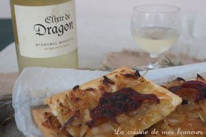 Le repas chez Béorn : Tarte aux oignons, miel et boeuf séché