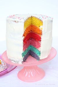 Un gâteau arc-en-ciel : rainbow cake !