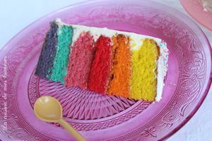 Un gâteau arc-en-ciel : rainbow cake !