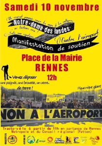 Rassemblement de soutien à Rennes, le 10 novembre