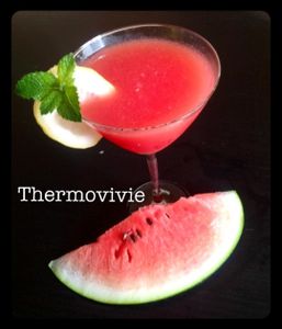 Cocktail rafraîchissant pastèque menthe vodka au thermomix