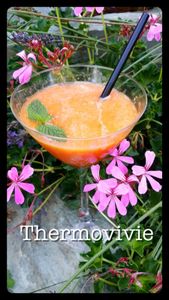 Cocktail / Smoothie abricots agrumes et sa pointe de saké au thermomix