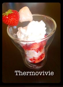Fraîcheur d'été la verrine coco litchi fraise gingembre réalisée au thermomix