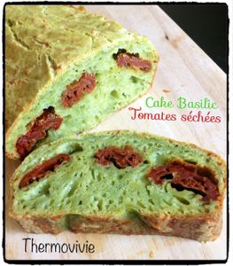Cake au basilic et tomates séchées réalisé au thermomix
