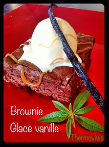 Brownie comme à New York et glace vanille au mascarpone