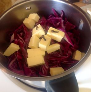 Accompagnement automnale, compotée de Chou rouge et châtaigne