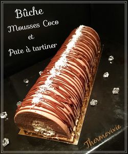 Bûche mousse coco et pâte à tartiner