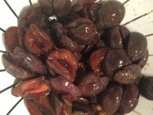 Almond tart with plums