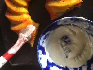 Gâteau Arc en Ciel en forme de 3, recette au thermomix