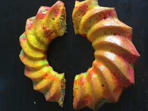 Gâteau Arc en Ciel en forme de 3, recette au thermomix