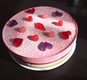 Princesse Sarah, framboises, guimauve et fromage frais.